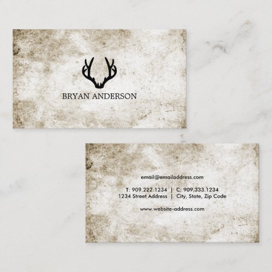 Visitekaartje Rustic Antler (Voorkant / Achterkant)