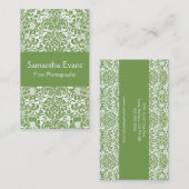 Visitekaartje Sage en White Damask (Voorkant / Achterkant)