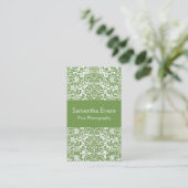 Visitekaartje Sage en White Damask (Staand voorkant)