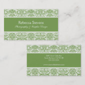 Visitekaartje Sage en White Damask (Voorkant / Achterkant)
