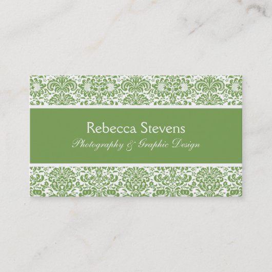 Visitekaartje Sage en White Damask (Voorkant)