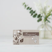 Visitekaartje Salon Beige Leaves (Staand voorkant)