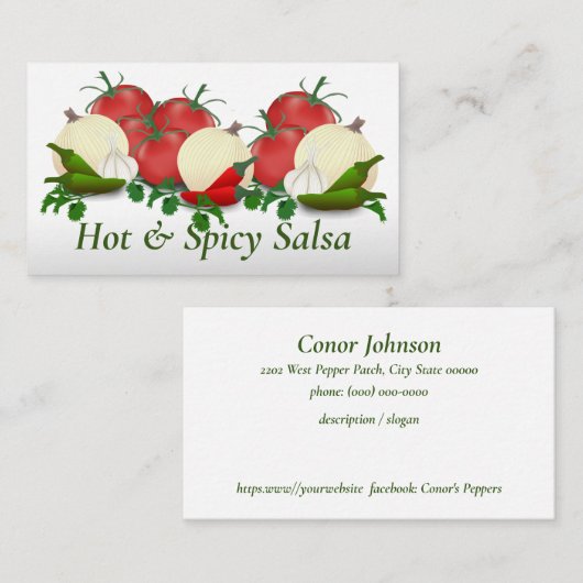 Visitekaartje Salsa Hot Peppers (Voorkant / Achterkant)