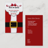 Visitekaartje Santa Hire Service Suit voor feesten (Voorkant / Achterkant)