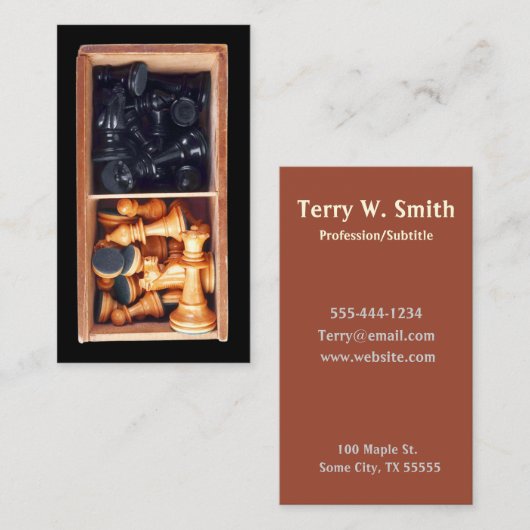 Visitekaartje Schaakstukken (Voorkant / Achterkant)