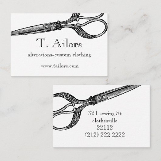 Visitekaartje schaar (Voorkant / Achterkant)