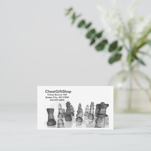 Visitekaartje schaken afbeelding. (Staand voorkant)
