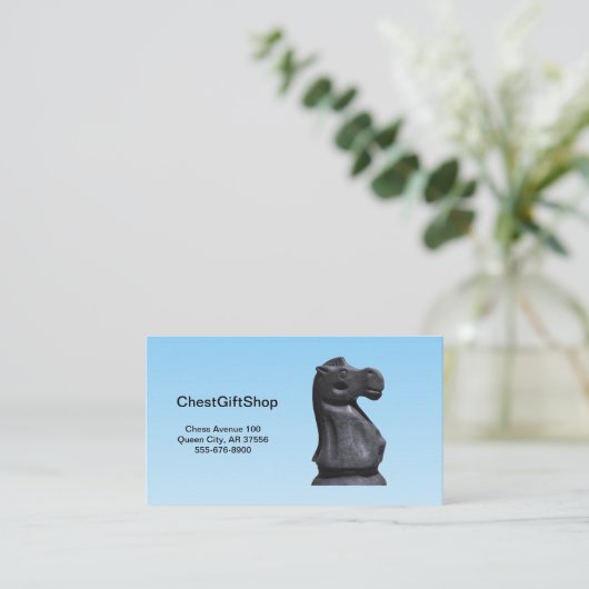 Visitekaartje schaken afbeelding. (Staand voorkant)