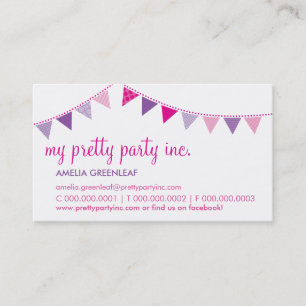 VISITEKAARTJE:: schattig bunting roze paarse Visitekaartje