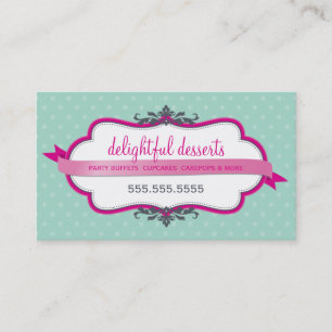 VISITEKAARTJE schattig stijlvol roze bord mint gro