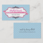 VISITEKAARTJE schattig stijlvol roze pastel bleek  (Voorkant / Achterkant)