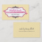 VISITEKAARTJE schattig stijlvol roze pastel bleek  (Voorkant / Achterkant)