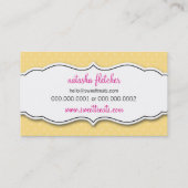 VISITEKAARTJE schattig vet cupcake boter geel roze (Achterkant)