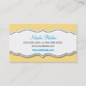 VISITEKAARTJE schattig vet cupcake citroengeel aqu (Achterkant)