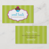 VISITEKAARTJE schattig vet cupcake lime groen roze (Voorkant / Achterkant)