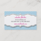 VISITEKAARTJE schattig vet cupcake pastel blauw ro (Achterkant)