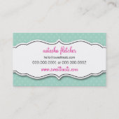 VISITEKAARTJE schattig vet cupcake pastel mint roz (Achterkant)