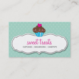 VISITEKAARTJE schattig vet cupcake pastel mint roz