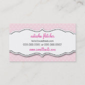 VISITEKAARTJE schattig vet cupcake pastel roze (Achterkant)