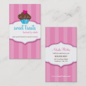 VISITEKAARTJE schattige staart roze (Voorkant / Achterkant)