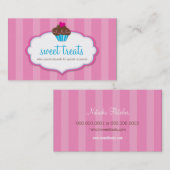 VISITEKAARTJE schattige staart roze (Voorkant / Achterkant)