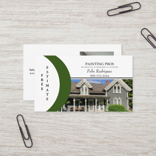 Visitekaartje schilder (Voorkant / Achterkant in situ)