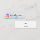 Visitekaartje Schilderblad Blauw instagram (Voorkant / Achterkant)