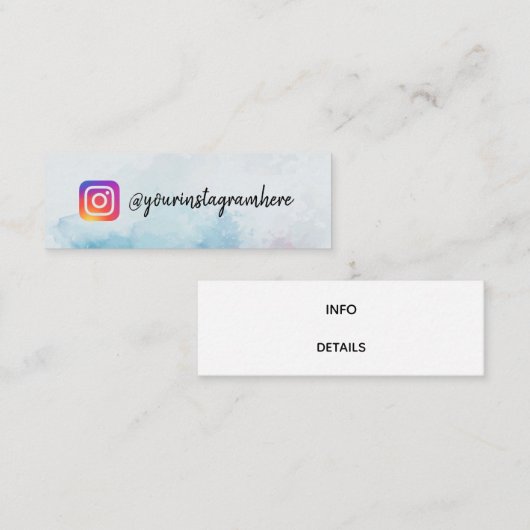 Visitekaartje Schilderblad Blauw instagram (Voorkant / Achterkant)