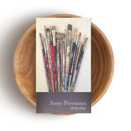 Visitekaartje schilderpenselen voor artistieke ver