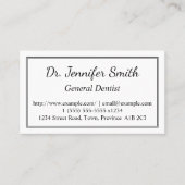 Visitekaartje Schone algemene verdoving (Voorkant)