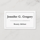 Visitekaartje Schone en vlakke schoonheidsadviseur (Voorkant)