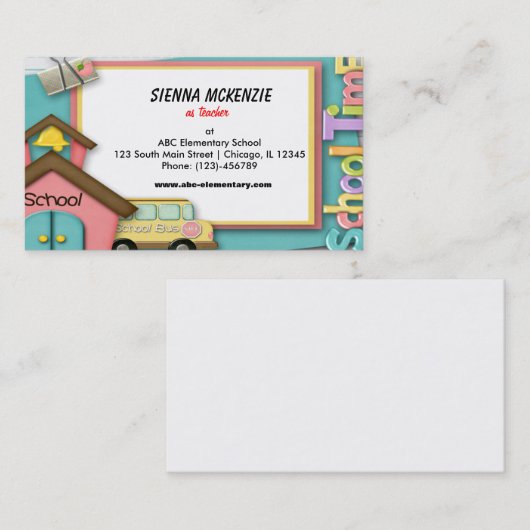 Visitekaartje schoolbus (Voorkant / Achterkant)