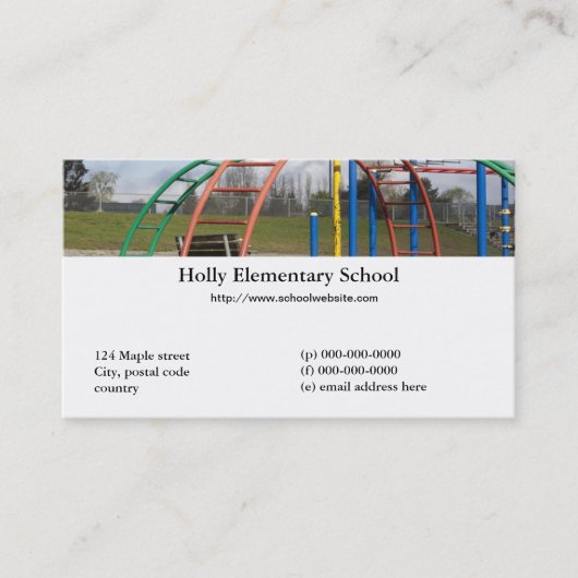 Visitekaartje schoolleraar (Voorkant)