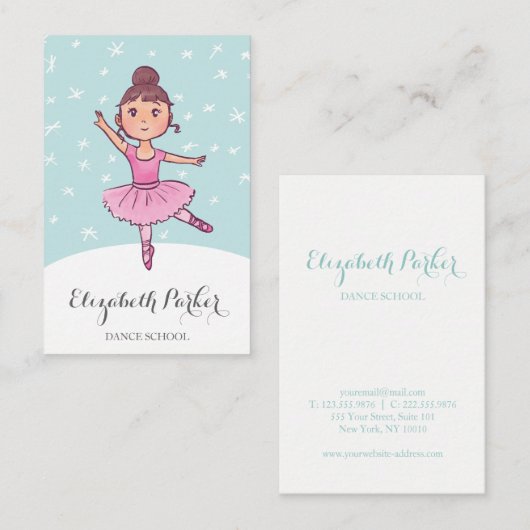 Visitekaartje schoolleraar dans (Voorkant / Achterkant)