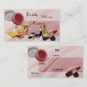 Visitekaartje Schoonheid Make-Up Roze (Voorkant / Achterkant)