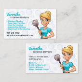 Visitekaartje schoonmaakdiensten voor dienstmeisje (Voorkant / Achterkant)