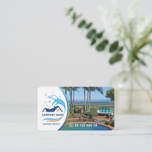 Visitekaartje schoonmaakservice (Staand voorkant)