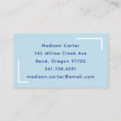 Visitekaartje schoonmaakservice Blue Home QR-code (Achterkant)