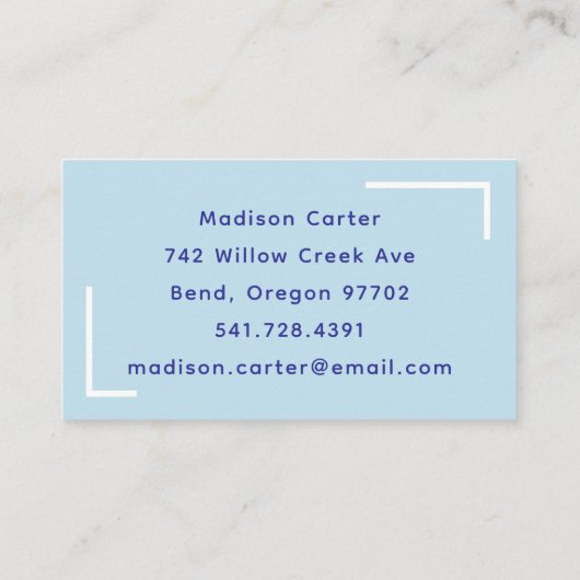 Visitekaartje schoonmaakservice Blue Home QR-code (Achterkant)