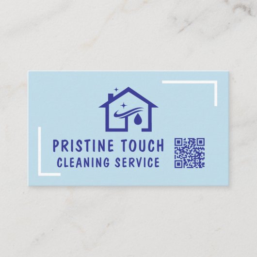 Visitekaartje schoonmaakservice Blue Home QR-code (Voorkant)