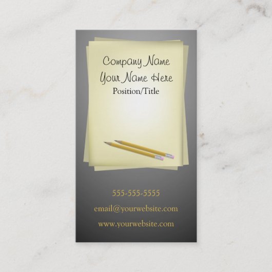 Visitekaartje schrijver (Voorkant)