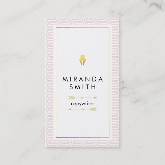 Visitekaartje schrijver auteur - Afbeelding geomet (Voorkant)