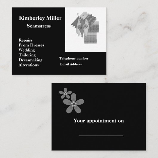 Visitekaartje Seamstress (Voorkant / Achterkant)