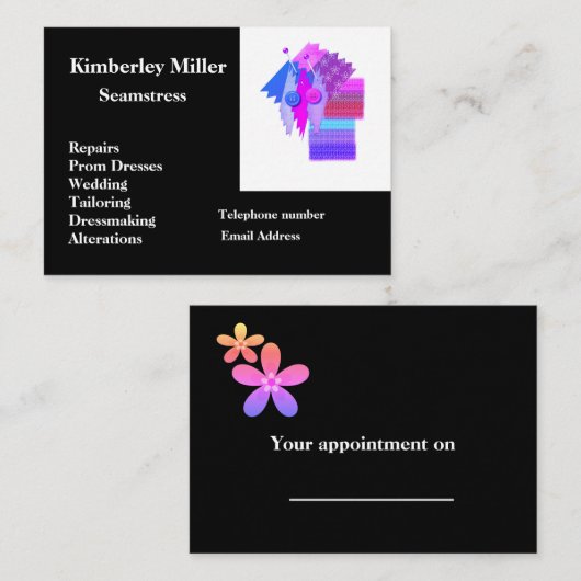 Visitekaartje Seamstress (Voorkant / Achterkant)