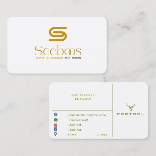 Visitekaartje SEEBOOS (Voorkant / Achterkant)