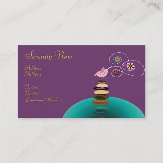 Visitekaartje, Serenity Now Visitekaartje (Voorkant)