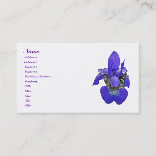 Visitekaartje Siberian Iris (Voorkant)