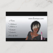 Visitekaartje Silver Black Hair Make-up Beauty (Achterkant)