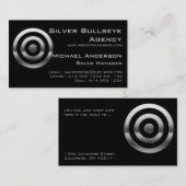 visitekaartje : Silver Metal Bullseye Target (Voorkant / Achterkant)