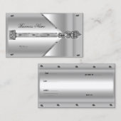 Visitekaartje Silver Metal Lock Hinge (Voorkant / Achterkant)